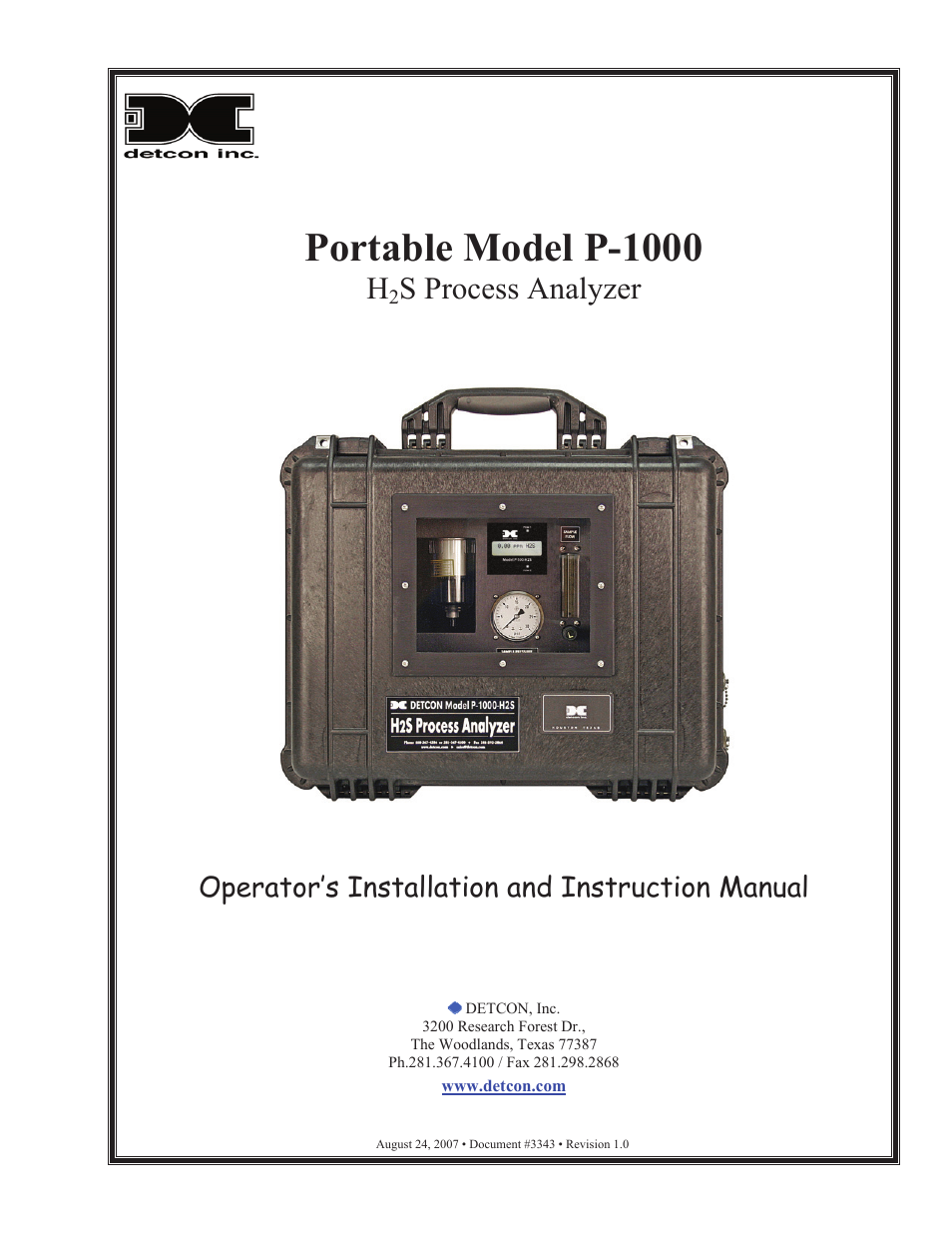 Detcon P-1000 User Manual | 28 pages