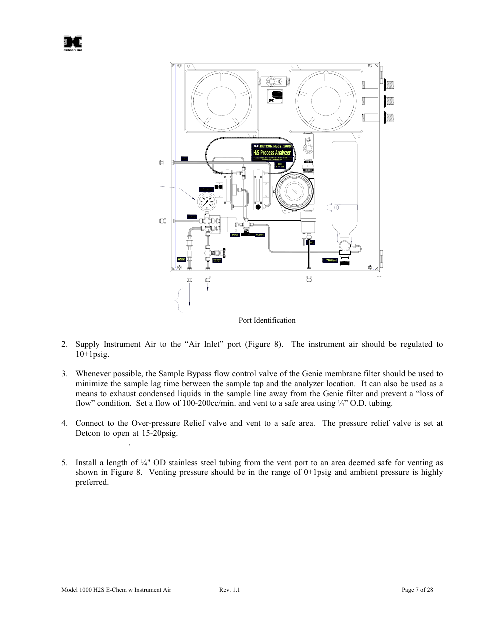 3 electrical connections, Electrical connections, Figure 8 port identification | Detcon 1000 User Manual | Page 11 / 32