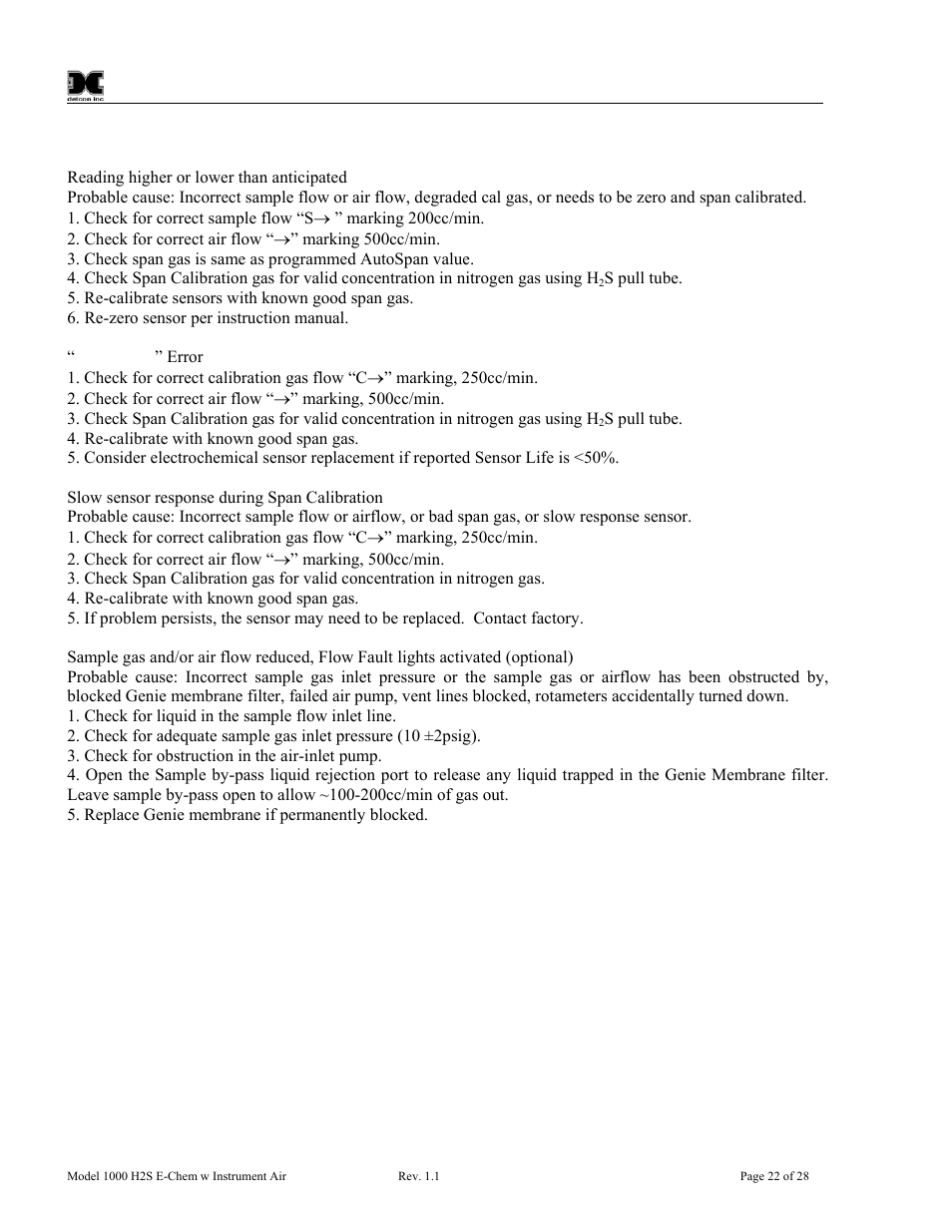 Troubleshooting | Detcon 1000 User Manual | Page 26 / 32