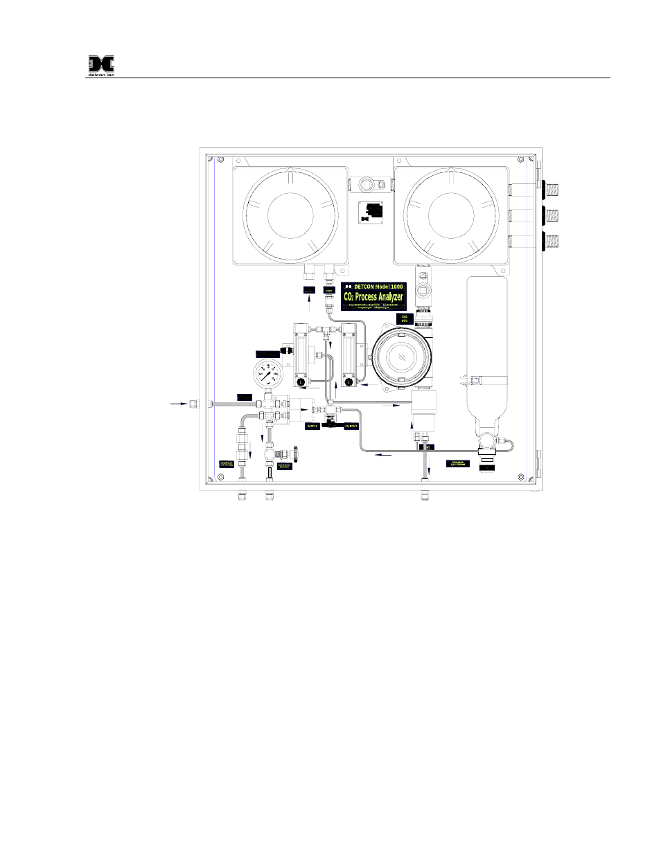 0 gas flow and wiring diagrams, Gas flow and wiring diagrams, Figure 17 unit flow diagram | Detcon 1000_CO2 User Manual | Page 29 / 32
