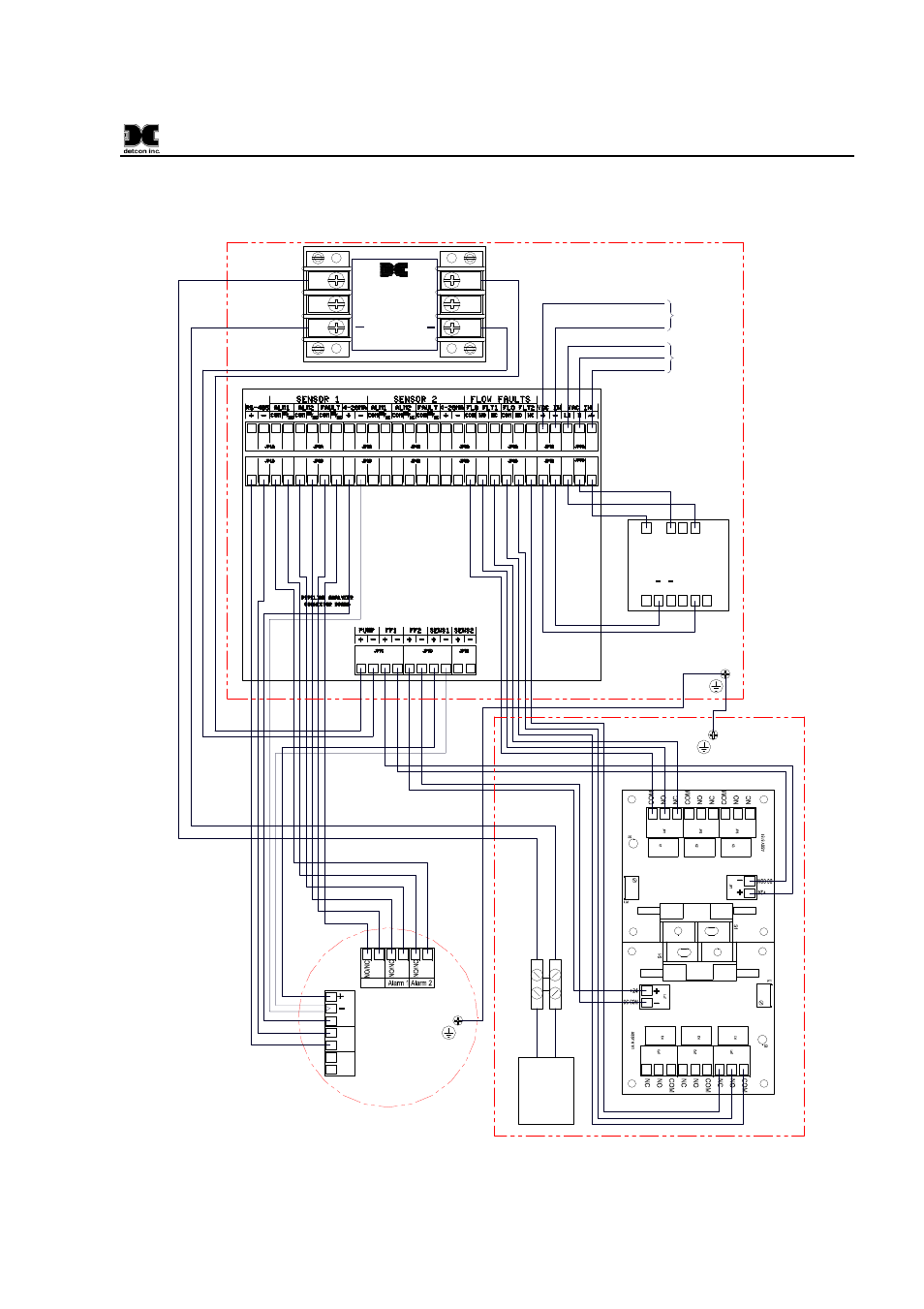 Wiring diagram, Figure 19 wiring diagram, Sensor | Pump box assembly power supply box assembly | Detcon 1000_H2S User Manual | Page 33 / 34