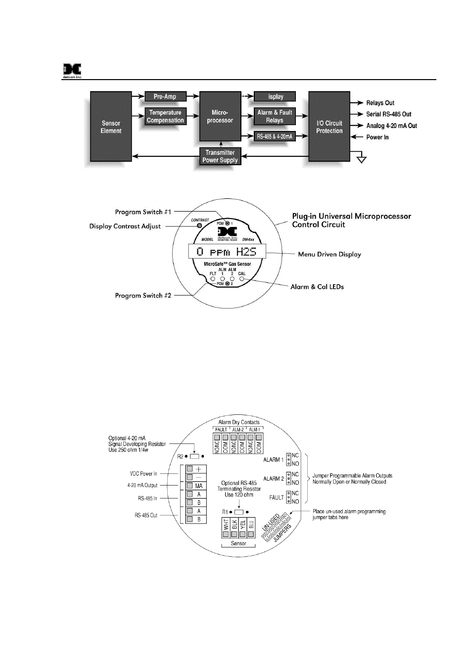 4 base connector board | Detcon 1000_H2S User Manual | Page 7 / 34