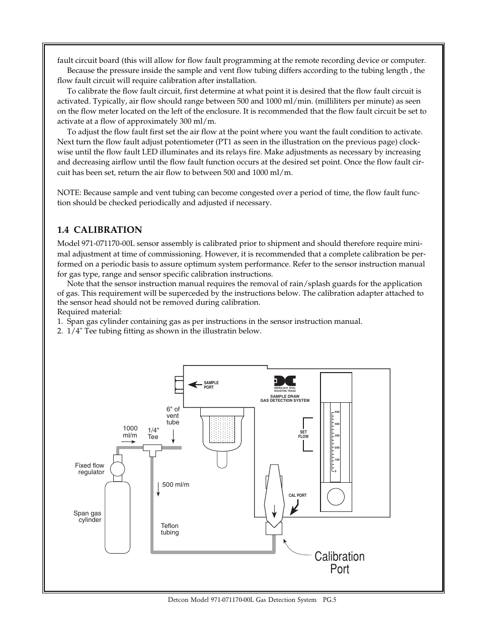 Calibration port, 4 calibration | Detcon 971-071170-00L User Manual | Page 5 / 7