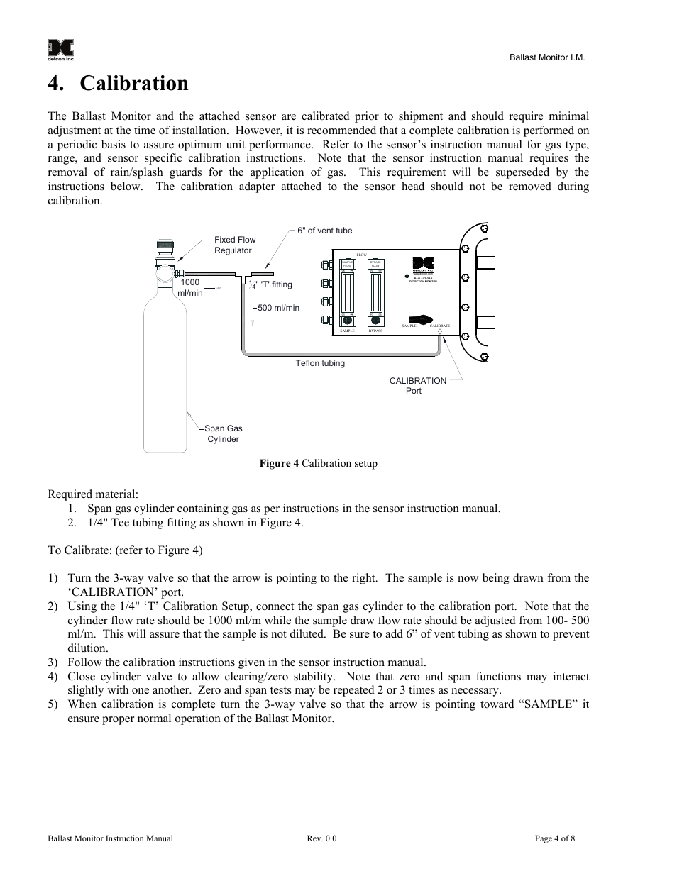 Calibration, Figure 4 calibration setup | Detcon 974-071170-BCR User Manual | Page 8 / 12