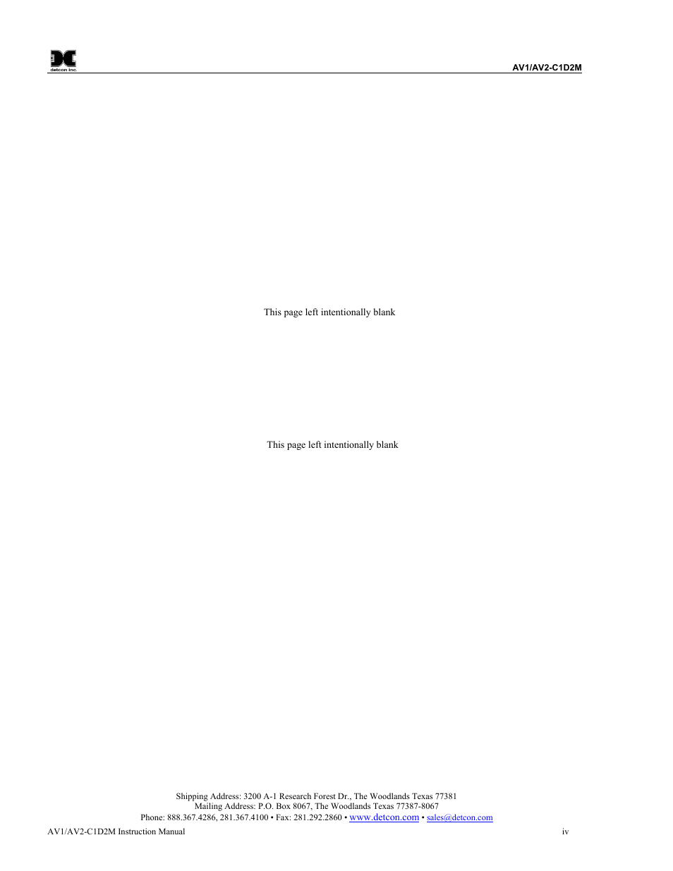 Detcon AV2-C1D2M User Manual | Page 4 / 12
