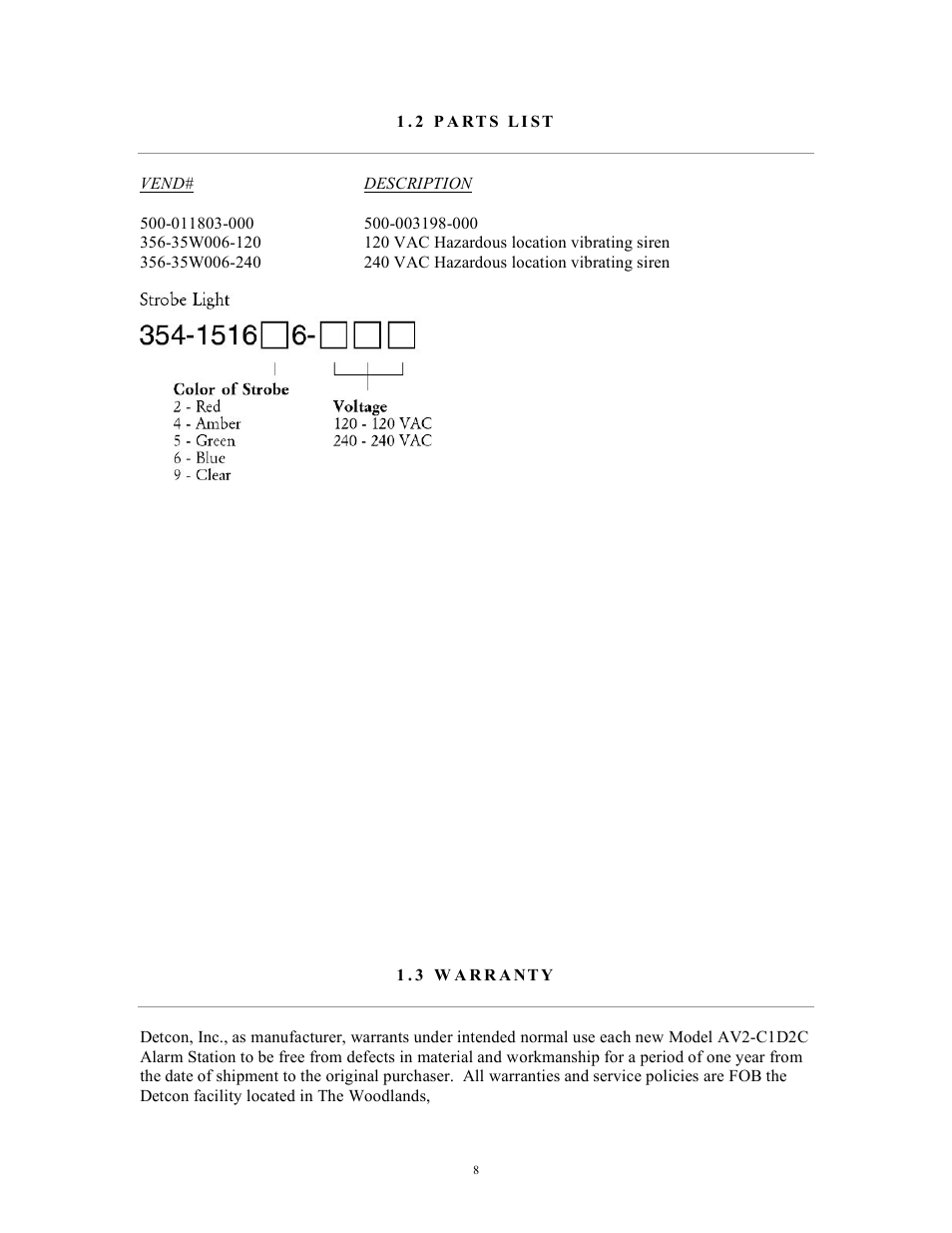 Detcon AV1-C1D2C User Manual | Page 8 / 8