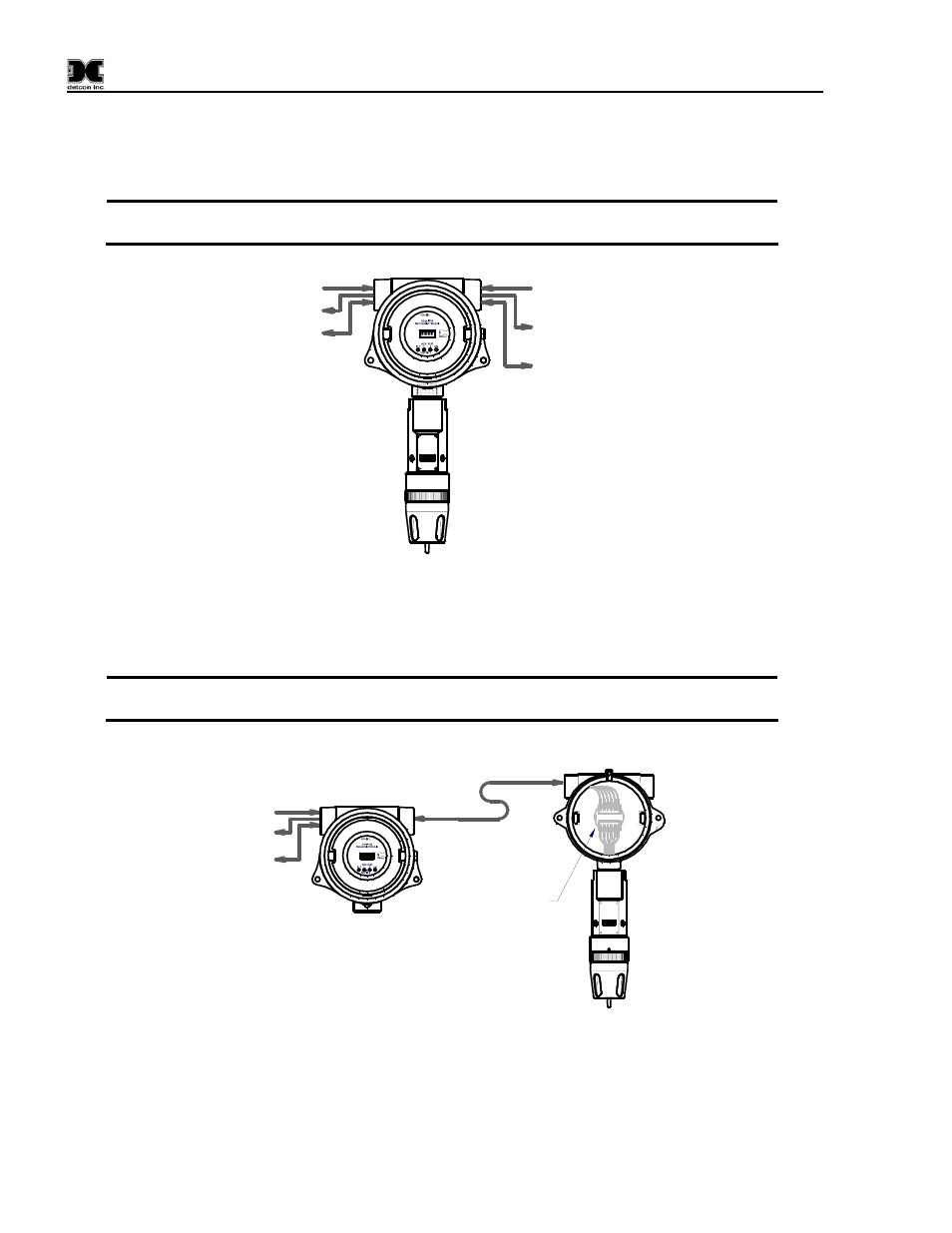 Figure 6 installation with 700 gas sensor, Figure 7 remote 700 gas sensor with ram | Detcon 700 Remote Sensor/Alarm Relay Module User Manual | Page 8 / 17