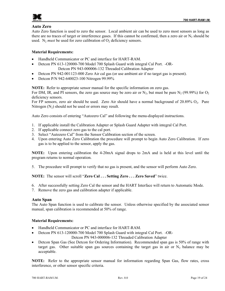 Detcon 700 Series Remote Sensor/Alarm Relay Module With HART Interface User Manual | Page 23 / 28