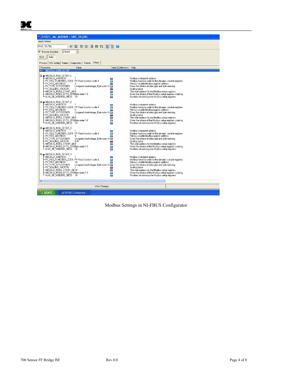 Figure 3 modbus settings in ni-fbus configurator | Detcon 700 Foundation Fieldbus Bridge User Manual | Page 8 / 12