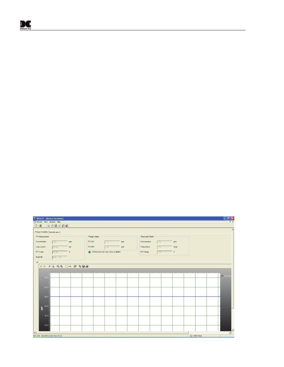 0 operator interface, 1 device menu, 1 primary variables | Operator interface, Device menu, Primary variables, Figure 3 primary variables, 1 device menu 4.1.1 primary variables | Detcon 700 HRT Bridge User Manual | Page 8 / 22