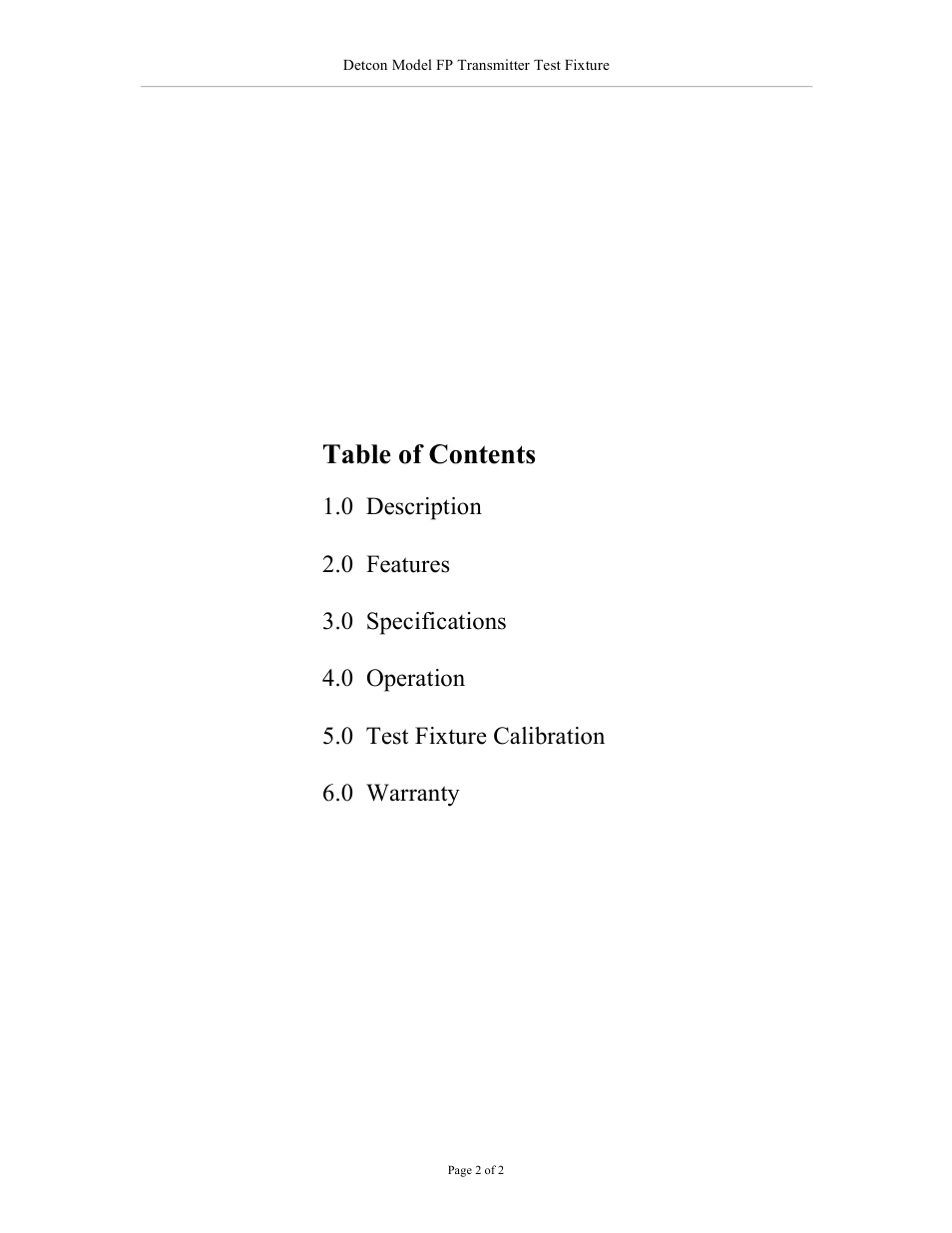 Detcon FP Transmitter Test Fixture User Manual | Page 2 / 9