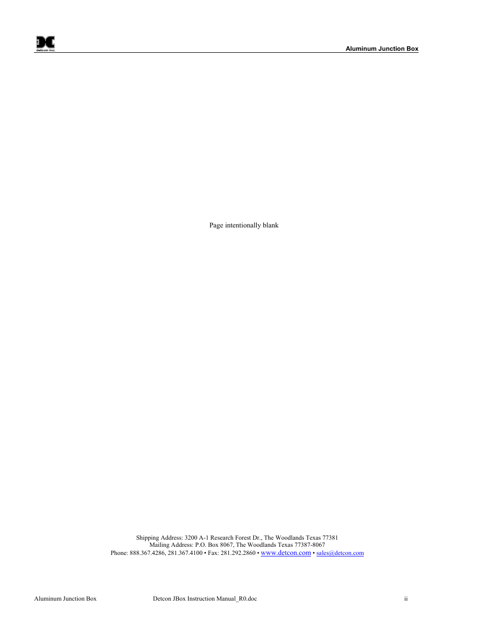 Detcon Aluminum Junction Box User Manual | Page 2 / 5
