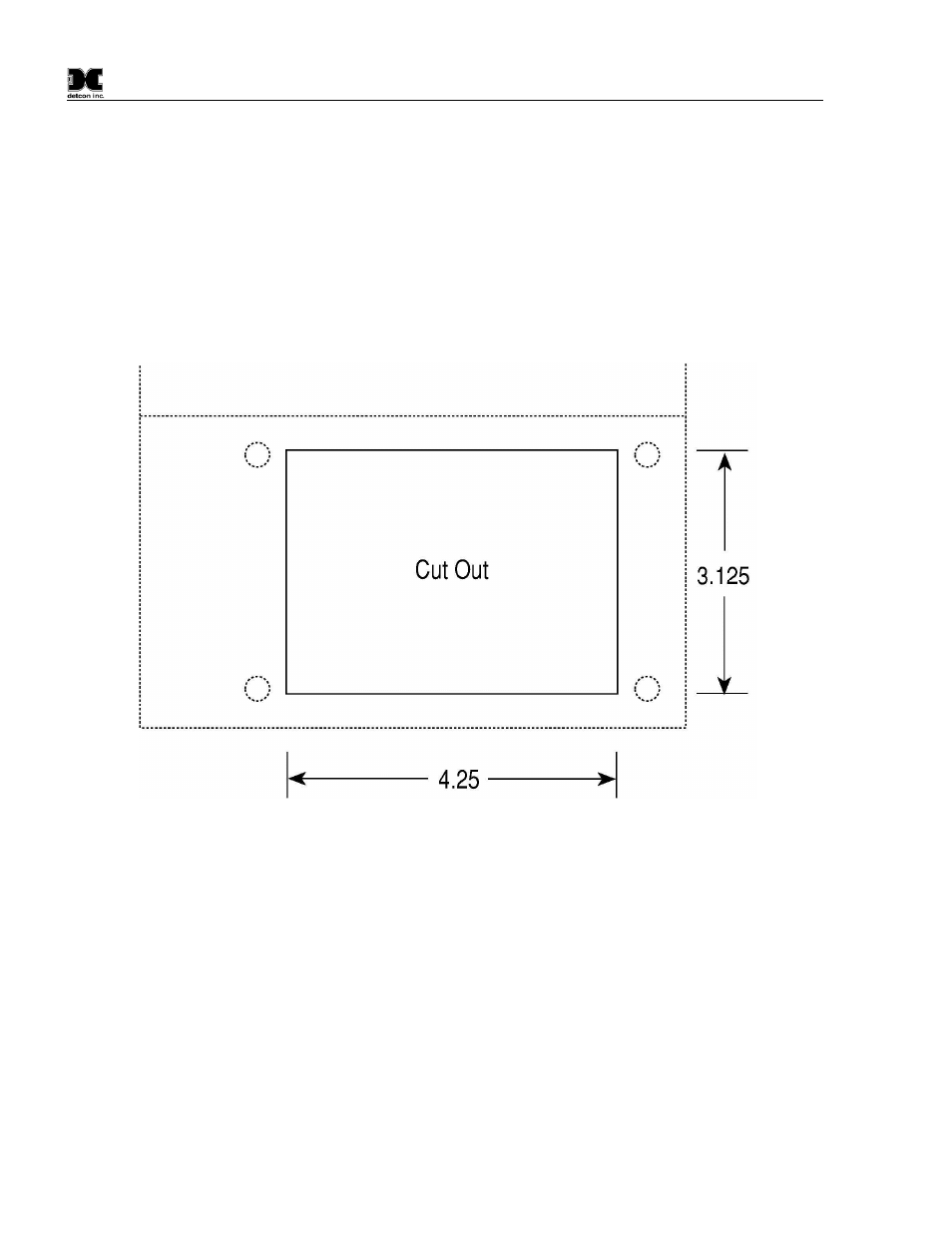 Installation, Figure 2 duct cutout dimensions, 0 installation | Detcon 700 Sensor Duct Mount Kit User Manual | Page 6 / 9