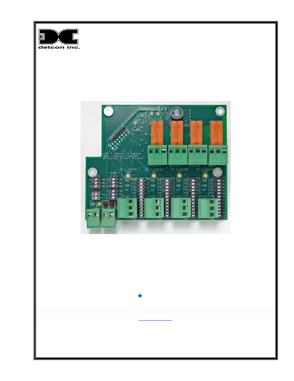 Detcon Four Channel Relay Card User Manual | 12 pages