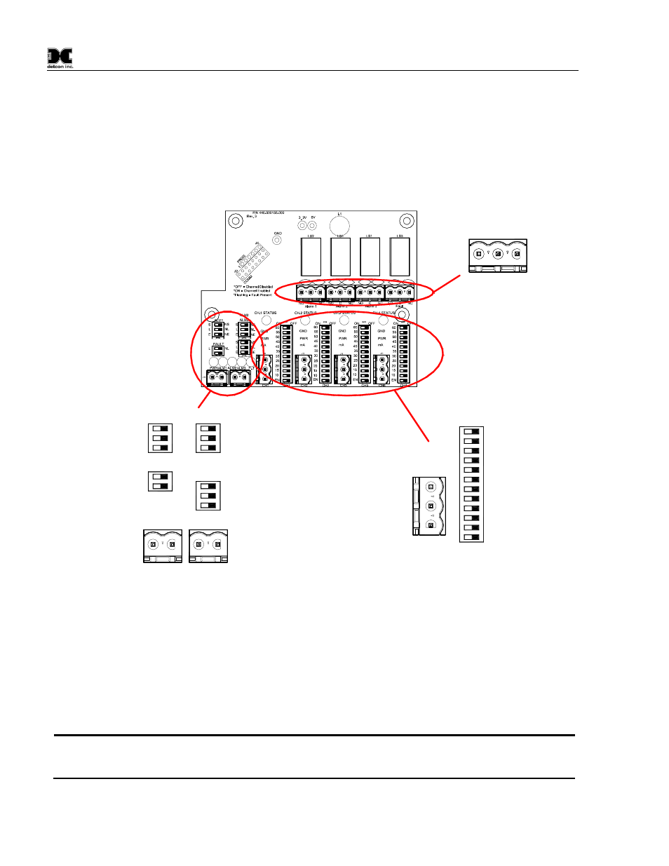 Reset switch input, Installation, Figure 1 relay card layout | 0 installation, 4 reset switch input | Detcon Four Channel Relay Card User Manual | Page 6 / 12