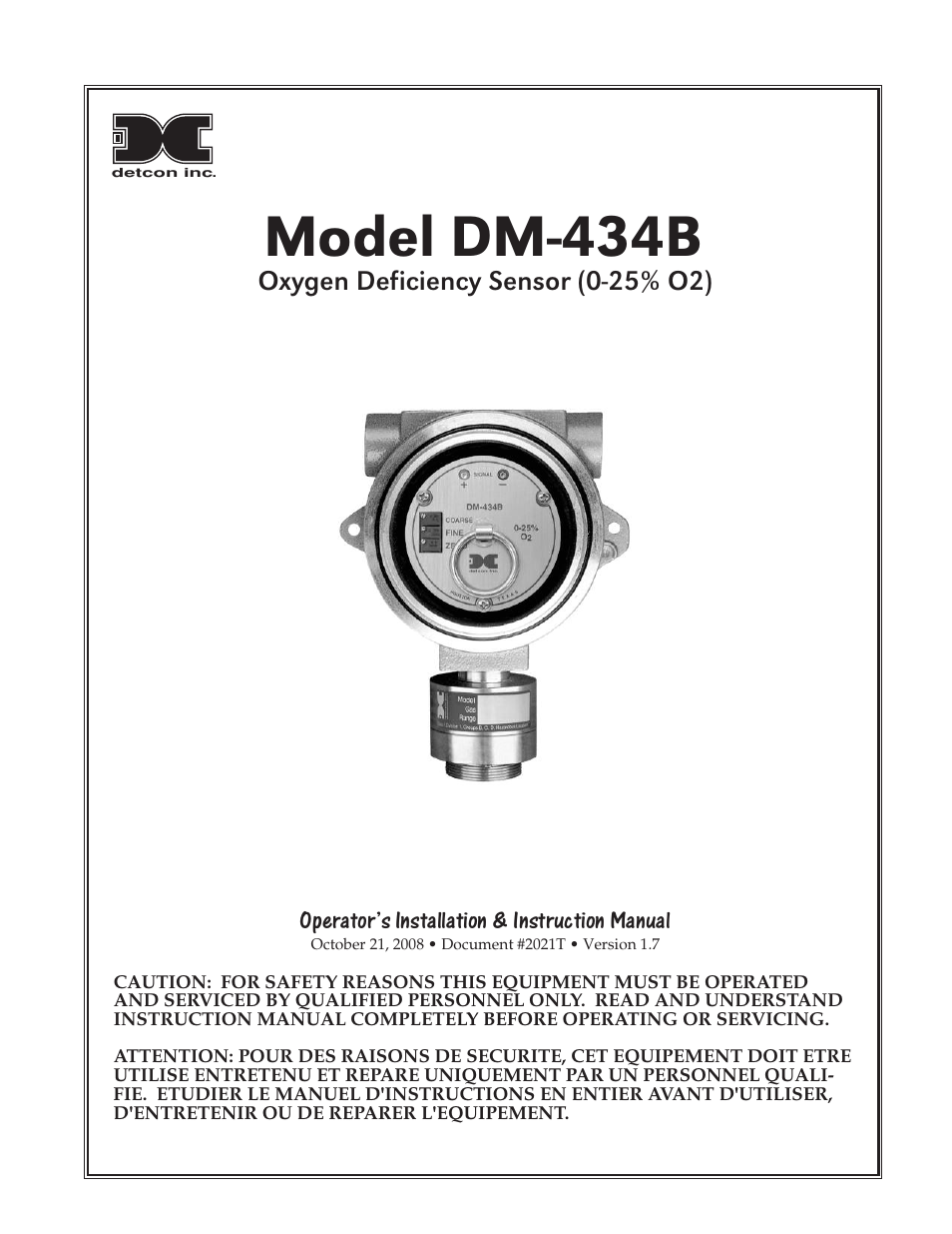 Detcon DM-434B User Manual | 11 pages