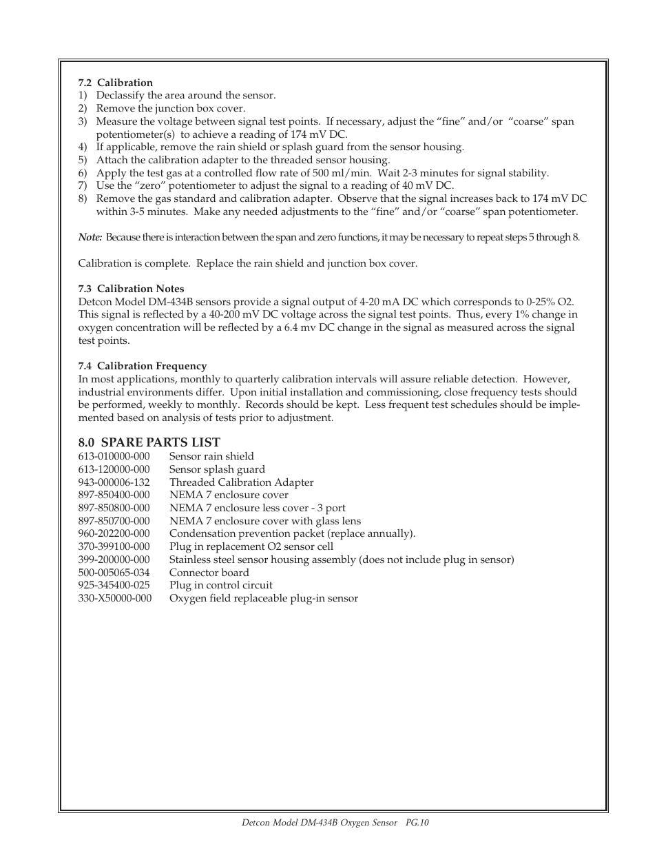 Detcon DM-434B User Manual | Page 10 / 11