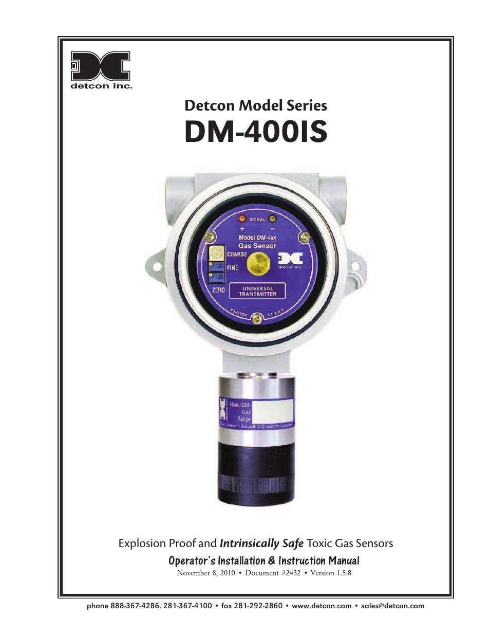 Detcon DM-400IS User Manual | 22 pages