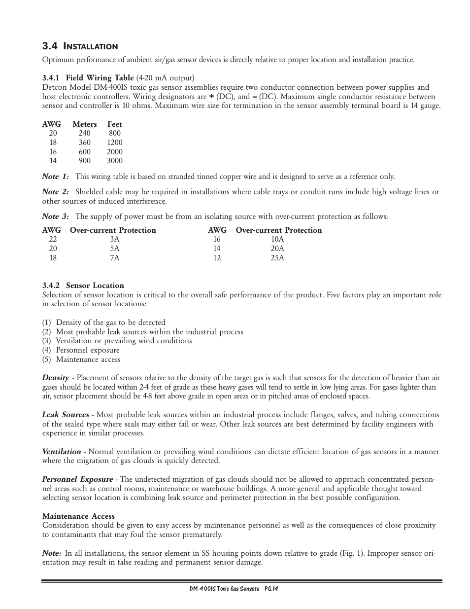 Detcon DM-400IS User Manual | Page 14 / 22