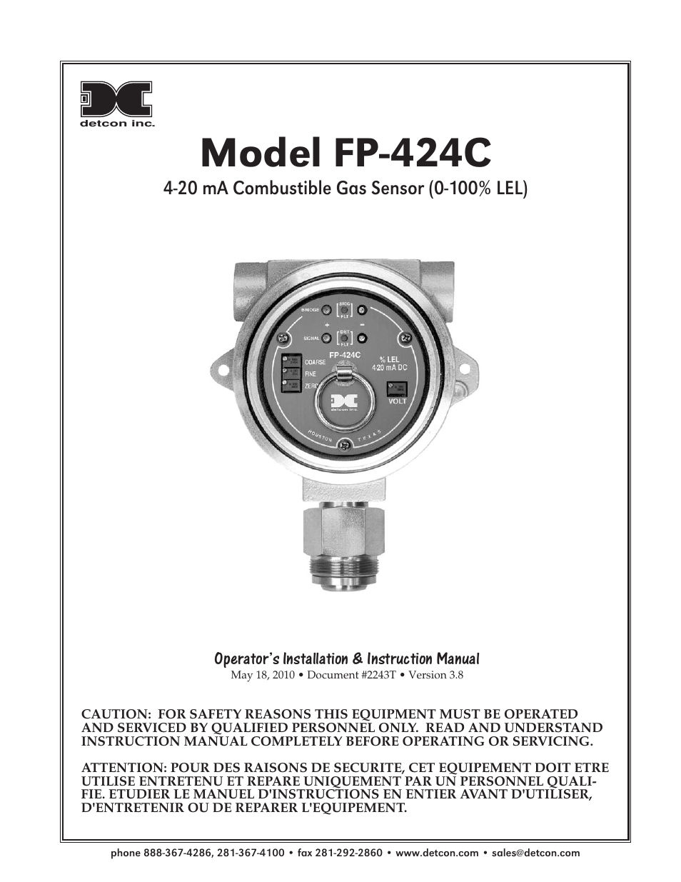 Detcon FP-424C User Manual | 15 pages