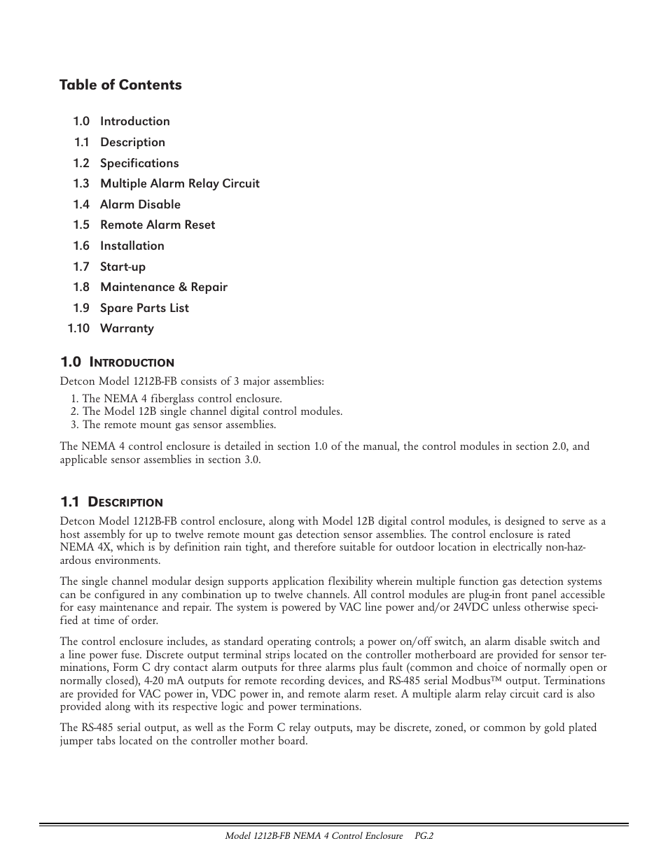 Detcon 1212B-FB User Manual | Page 2 / 9