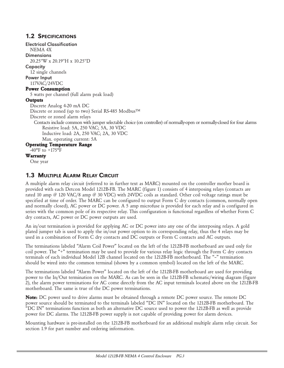 Detcon 1212B-FB User Manual | Page 3 / 9