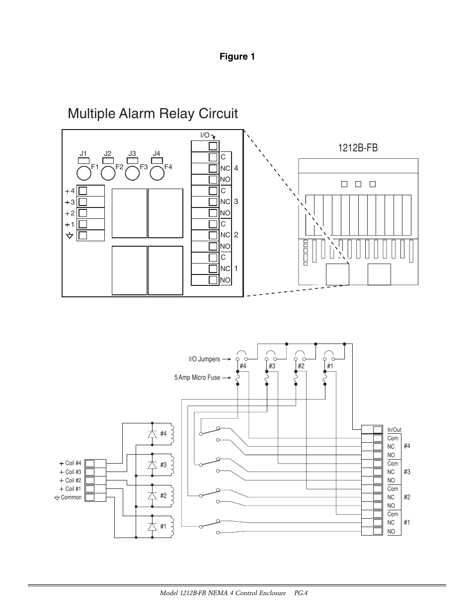 Multiple alarm relay circuit, 1212b-fb, Figure 1 | Detcon 1212B-FB User Manual | Page 4 / 9