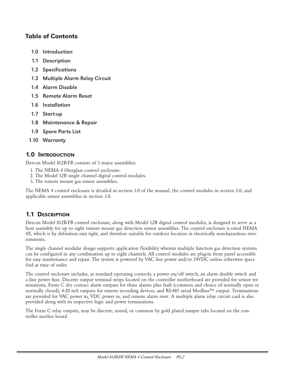 Detcon 812B-FB User Manual | Page 2 / 9