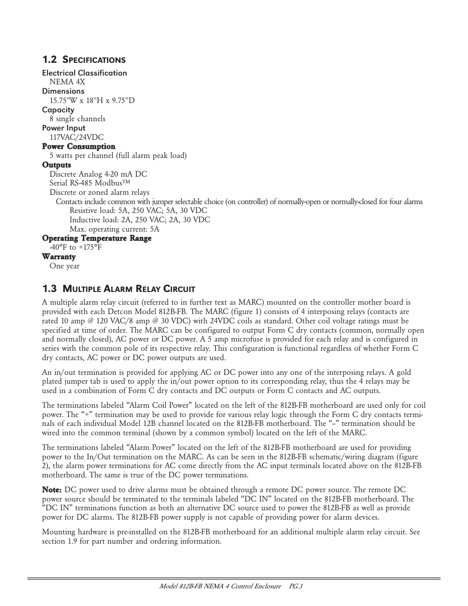 Detcon 812B-FB User Manual | Page 3 / 9