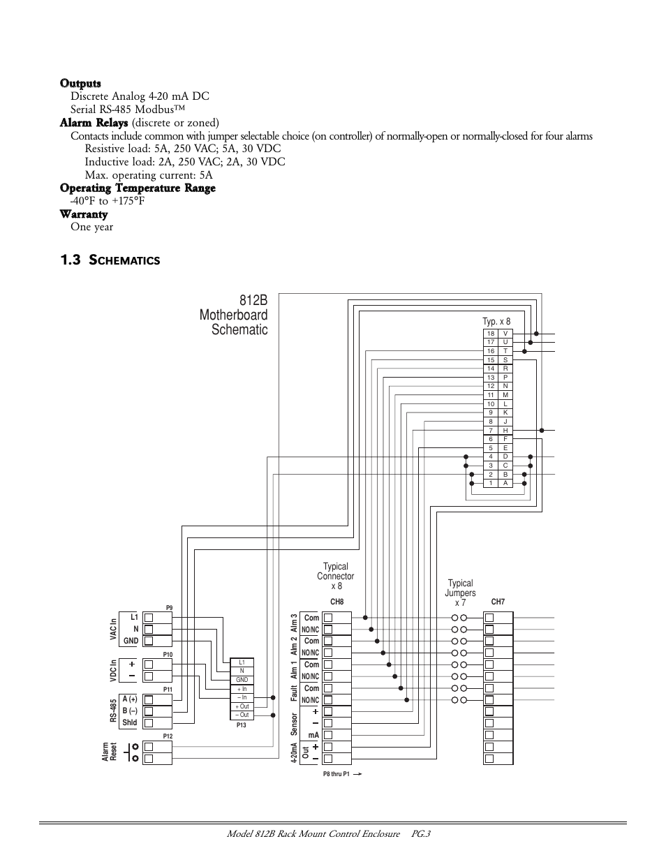 812b motherboard schematic, Chematics | Detcon 812B User Manual | Page 3 / 6