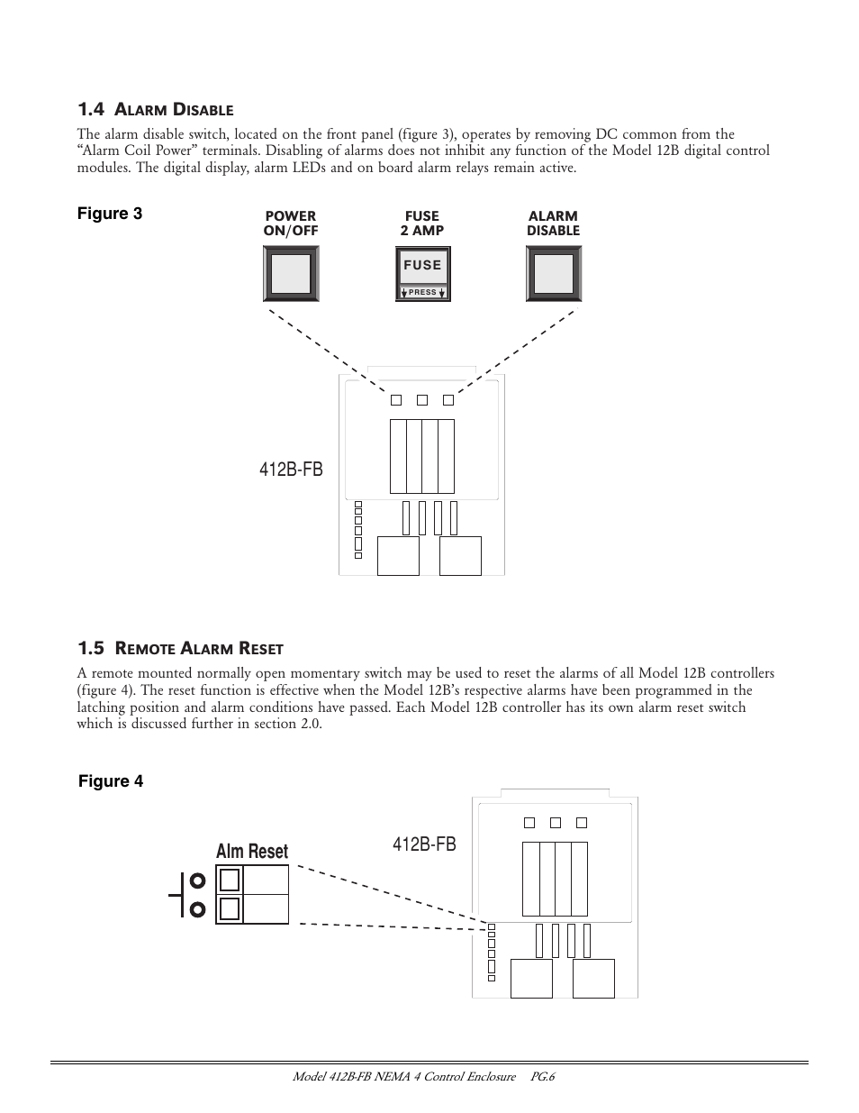 Alm reset, 412b-fb | Detcon 412B-FB User Manual | Page 6 / 9