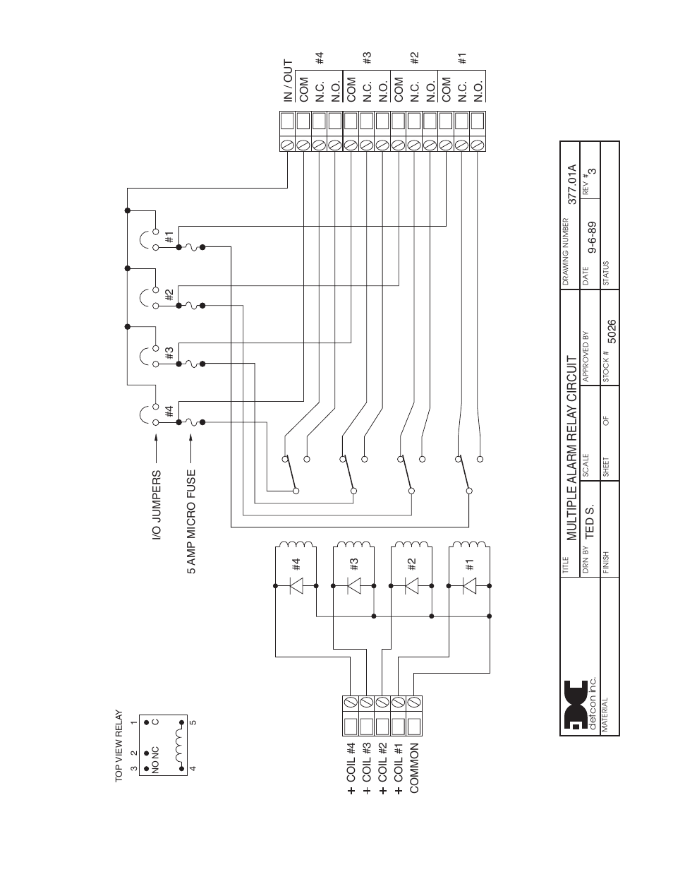 Mul tiple alarm rela y circuit | Detcon 1610A-FB User Manual | Page 7 / 8