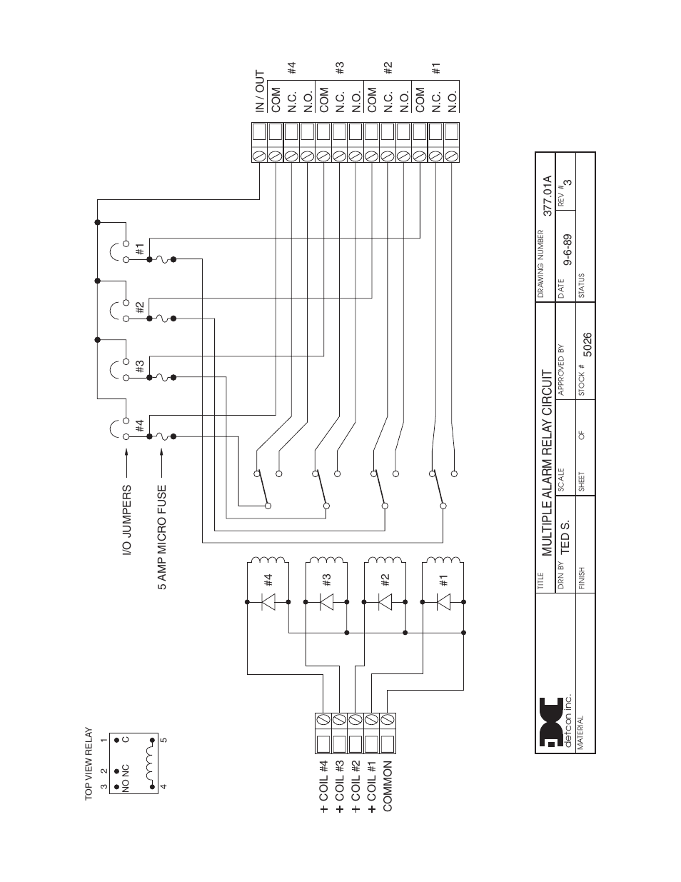 Mul tiple alarm rela y circuit | Detcon 1010A-FB User Manual | Page 7 / 8