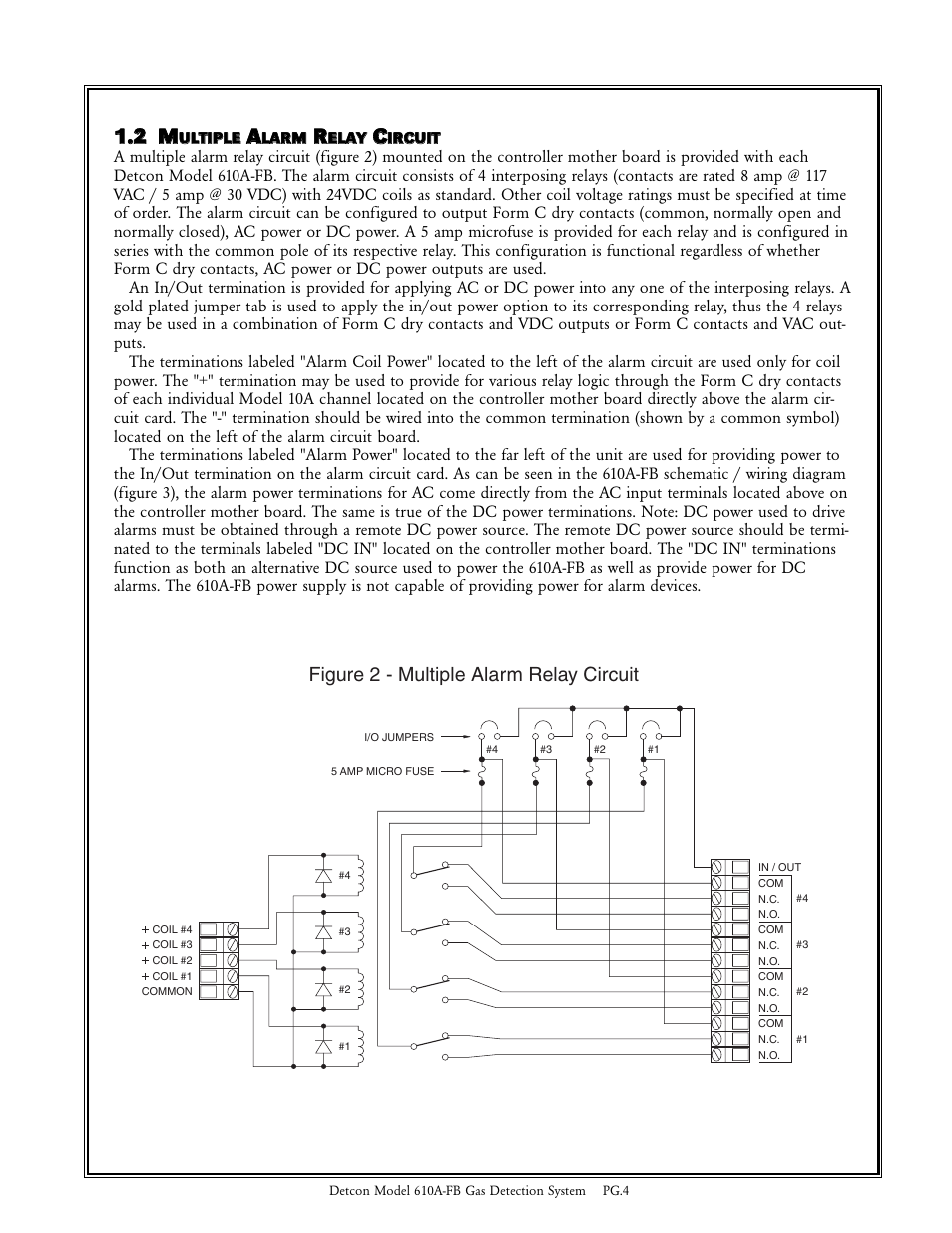 11 2 m m, Figure 2 - multiple alarm relay circuit | Detcon 610A-FB User Manual | Page 4 / 7