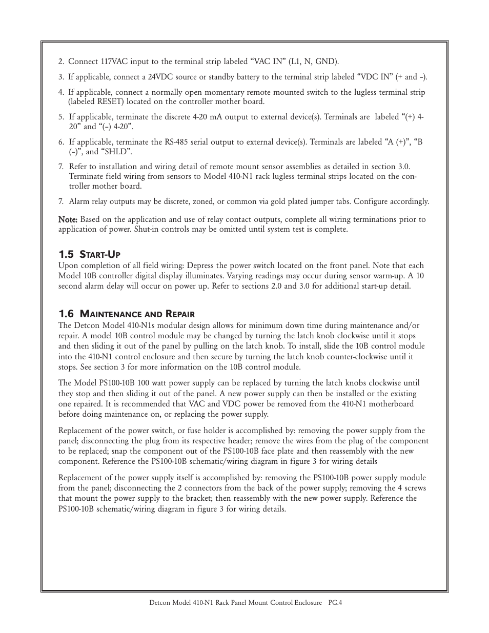Detcon 410-N1 Rack User Manual | Page 4 / 5