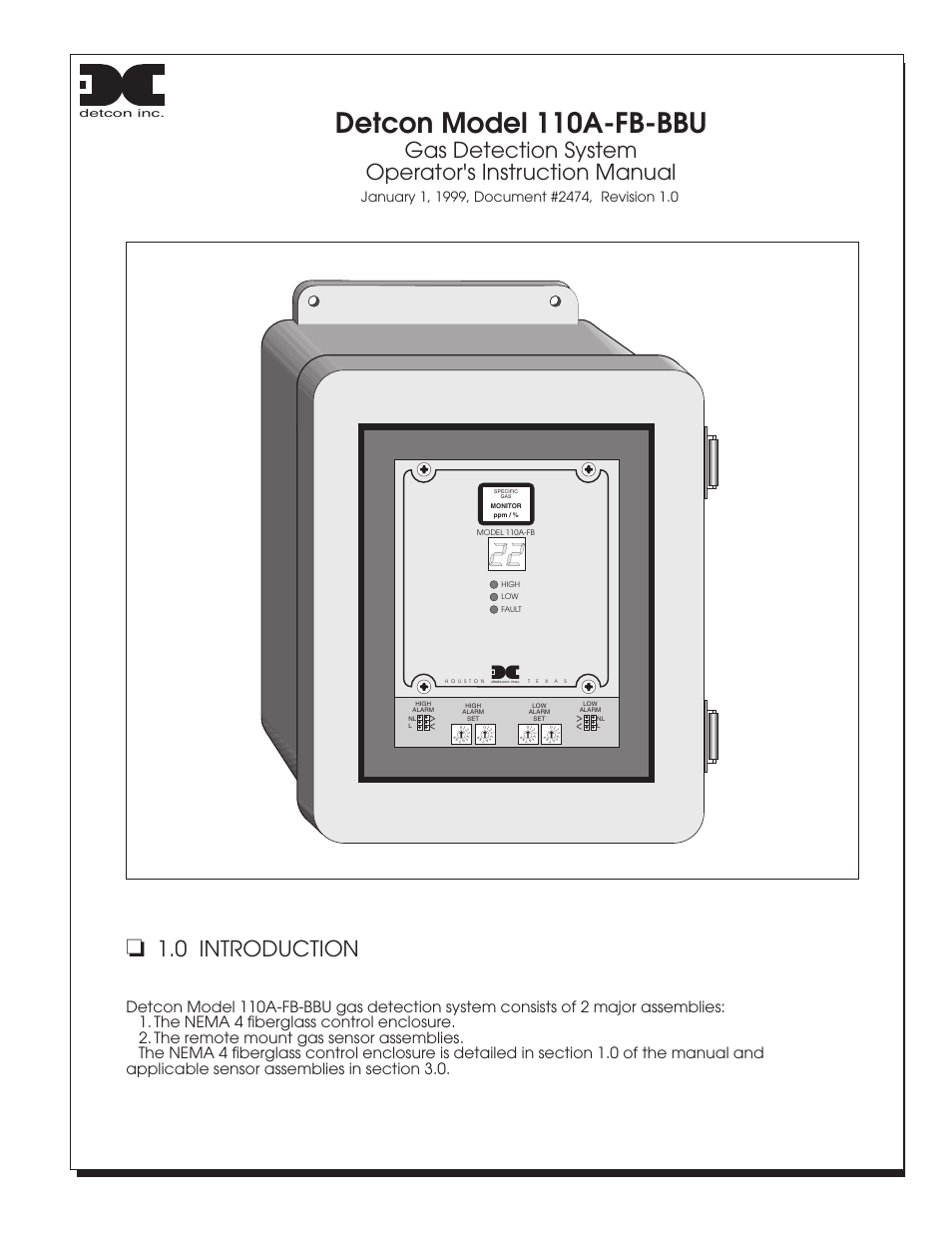 Detcon 110A-FB-BBU User Manual | 8 pages