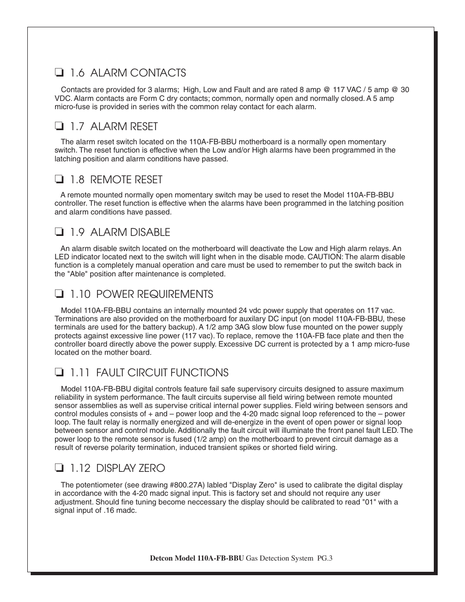 Detcon 110A-FB-BBU User Manual | Page 3 / 8