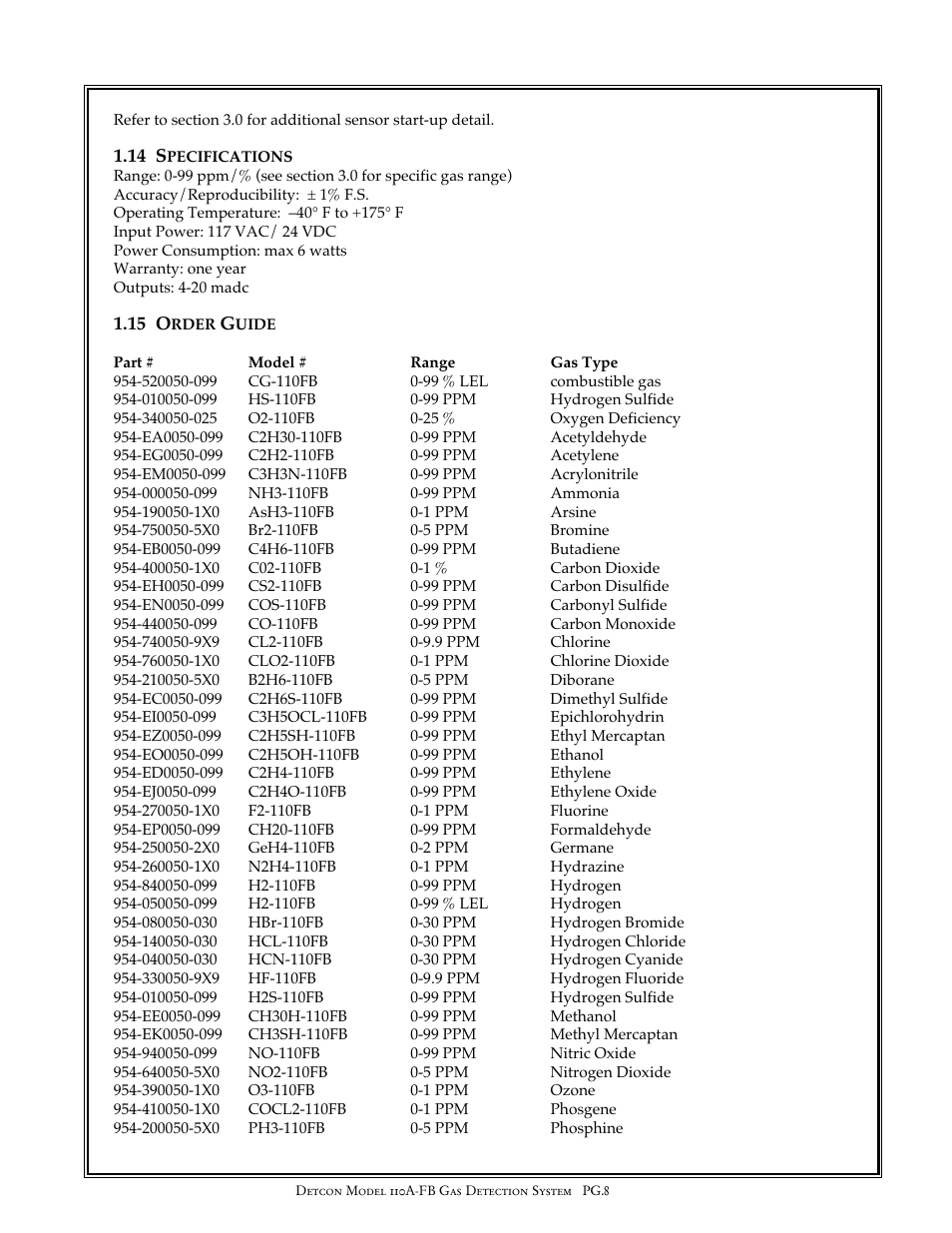 Detcon 110A-FB User Manual | Page 8 / 13