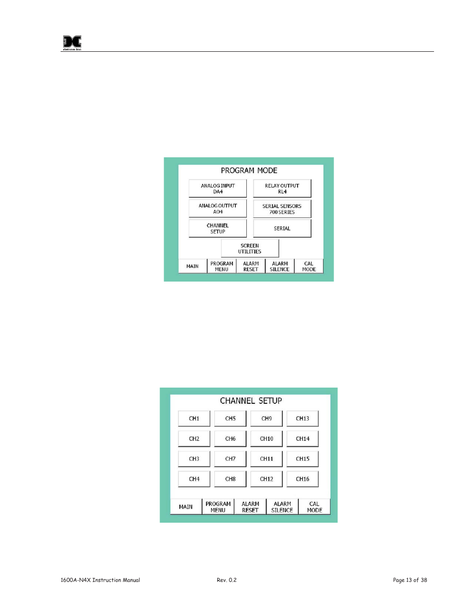 0 setup, 1 program menu selections | Detcon 1600A-N4X User Manual | Page 17 / 48