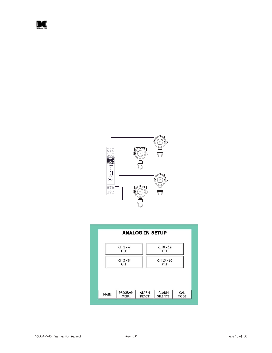 2 da4 set up | Detcon 1600A-N4X User Manual | Page 19 / 48