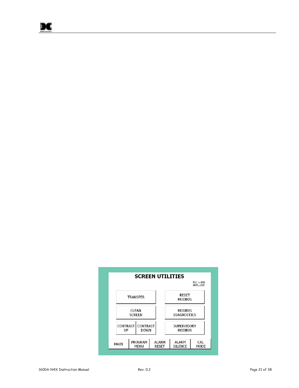 3 touch screen utilities | Detcon 1600A-N4X User Manual | Page 25 / 48