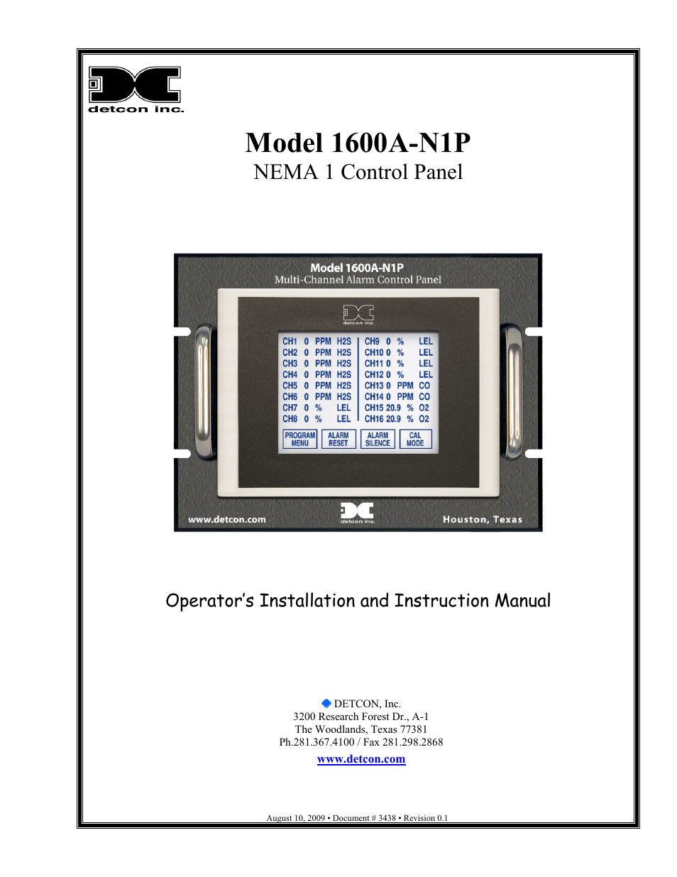 Detcon 1600A-N1P User Manual | 52 pages