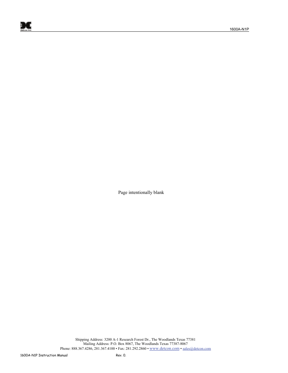 Detcon 1600A-N1P User Manual | Page 50 / 52