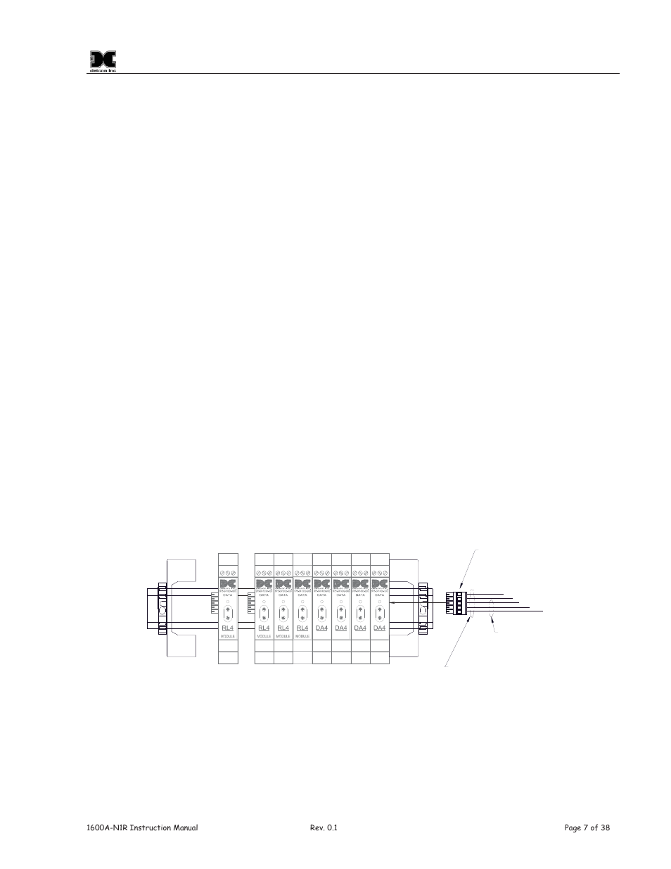 1 installing the i/o modules, Figure 8 i/o module installation, I/o connector rs-485 cable | Rs-485 and power cable | Detcon 1600A-N1R User Manual | Page 11 / 48