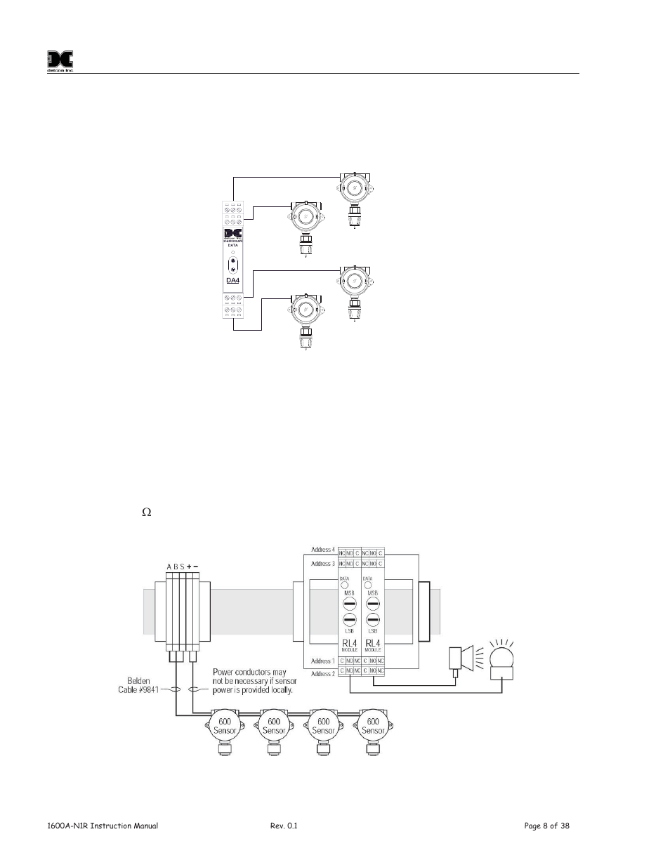 2 connecting to the i/o modules | Detcon 1600A-N1R User Manual | Page 12 / 48