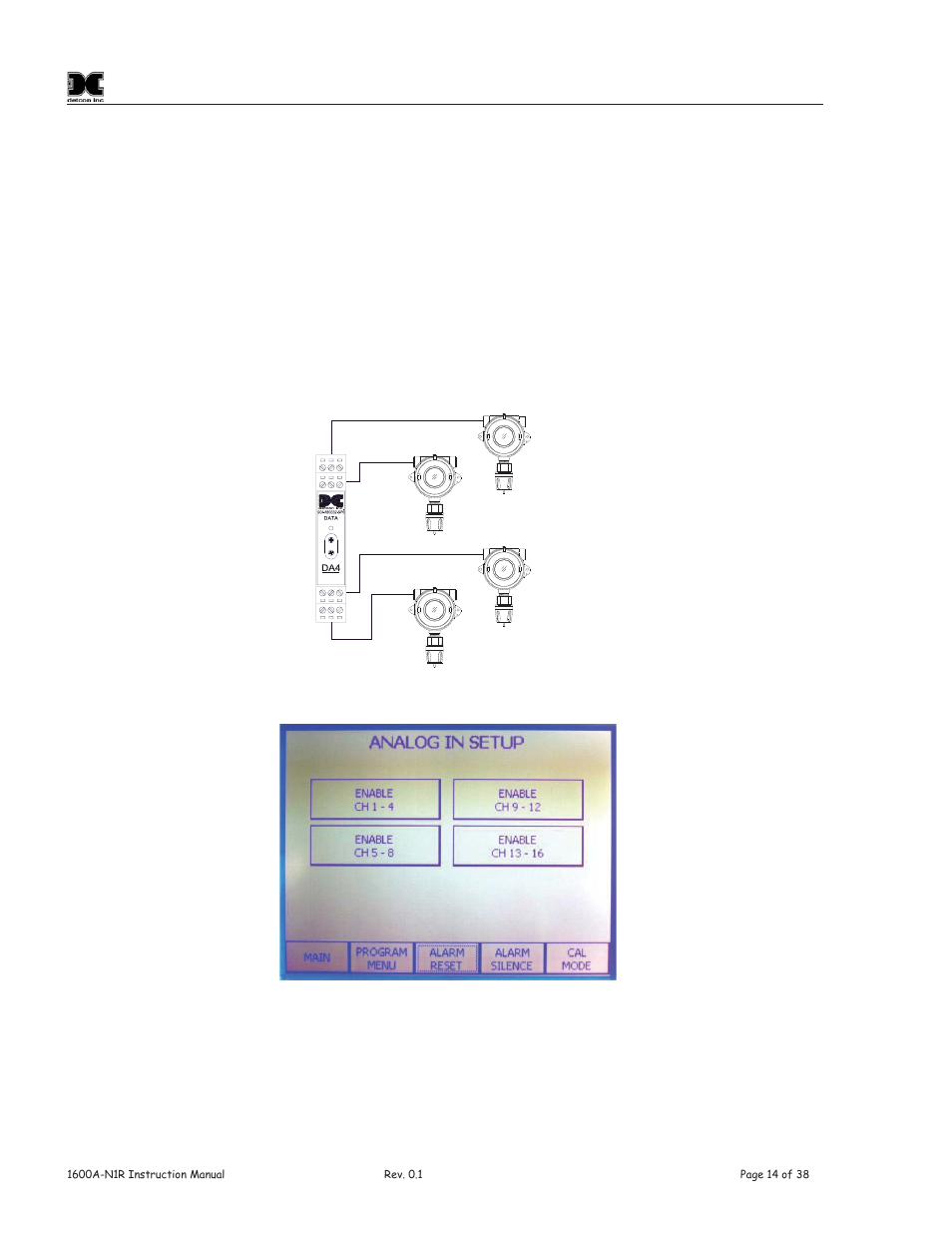 2 da4 set up | Detcon 1600A-N1R User Manual | Page 18 / 48