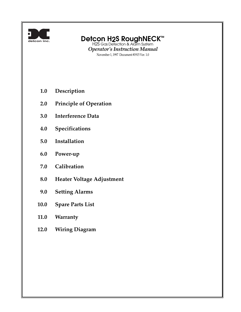 Detcon H2S RoughNECK User Manual | 13 pages