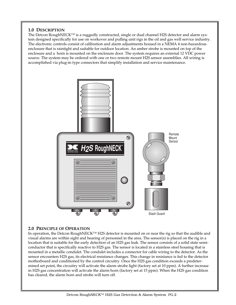 H2s roughneck | Detcon H2S RoughNECK User Manual | Page 2 / 13