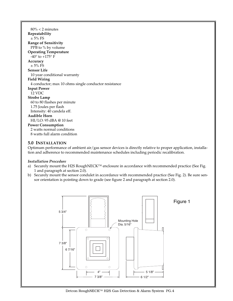 Figure 1 | Detcon H2S RoughNECK User Manual | Page 4 / 13