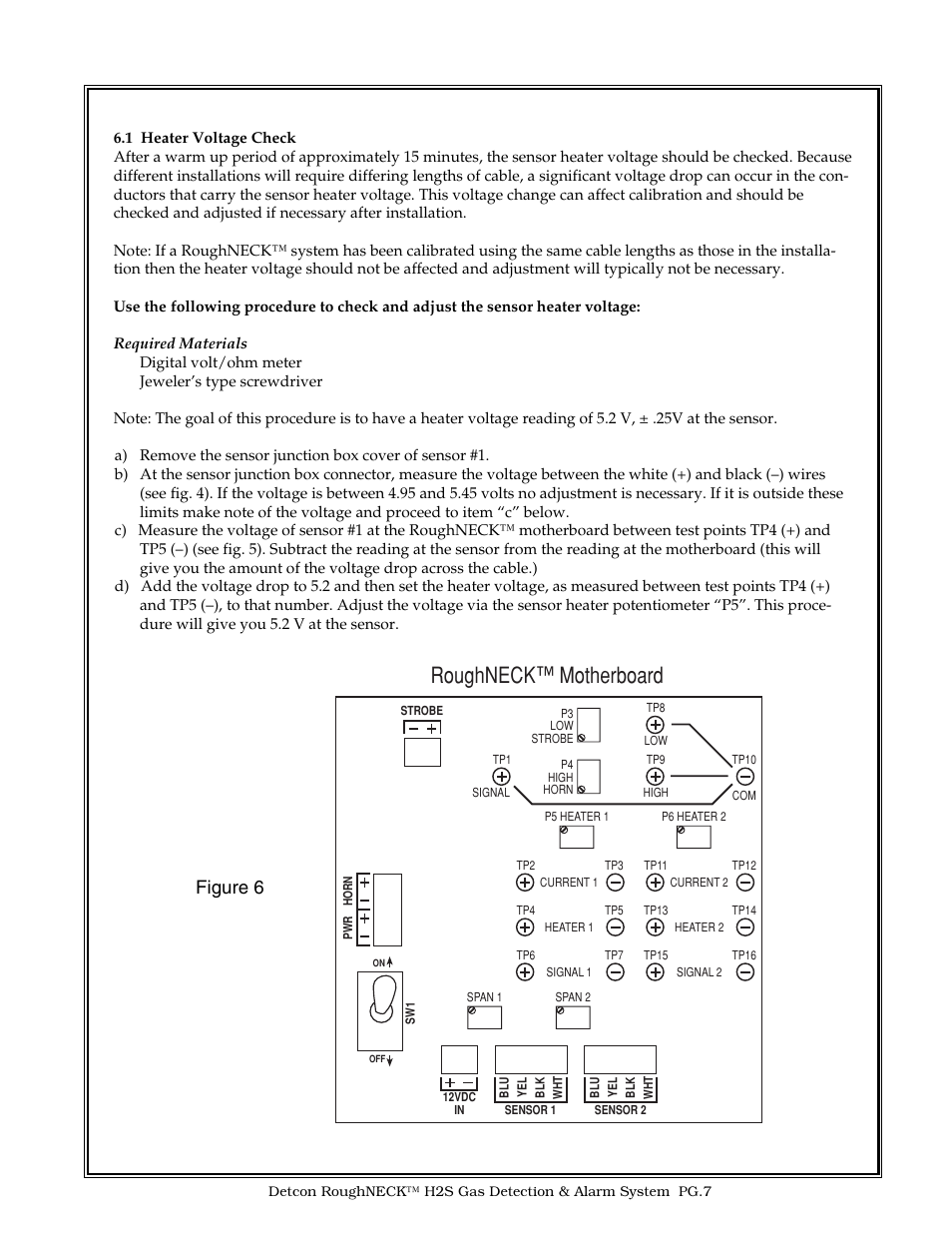 Roughneck™ motherboard, Figure 6 | Detcon H2S RoughNECK User Manual | Page 7 / 13